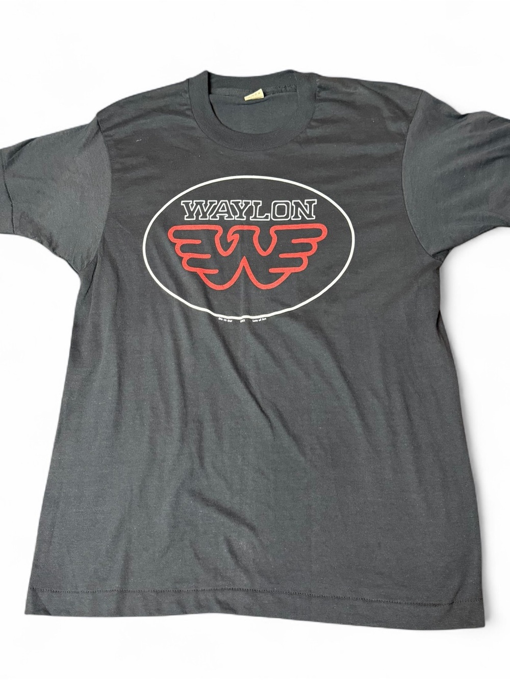 Original 1982 Vintage Waylon Jennings Flying W T-Shirt Screen Stars Made in USA
